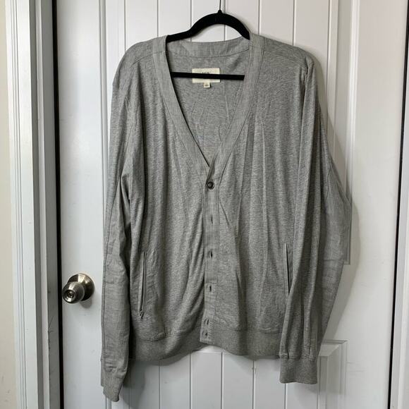 WRK cotton button front cardigan size large men’s minimalist academia - Picture 1 of 5
